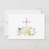 Baptisme Communitybevestiging Meisje Floral FOTO Bedankkaart (Achterkant)