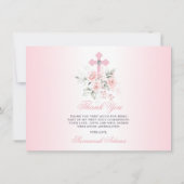 Baptisme Communitybevestiging Meisje Floral FOTO T Bedankkaart (Achterkant)