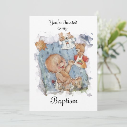 Baptisme/Cristening-uitnodiging Kaart (Staand voorkant)