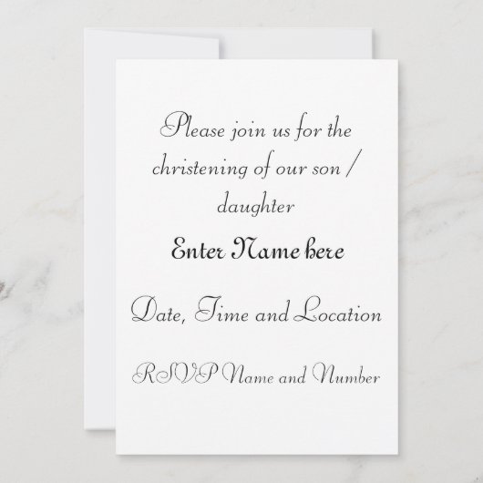 Baptisme/Cristening-uitnodiging Kaart (Achterkant)