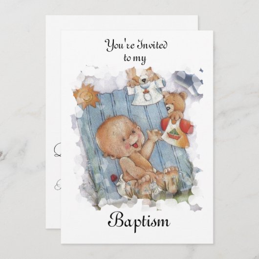 Baptisme/Cristening-uitnodiging Kaart (Voorkant / Achterkant)