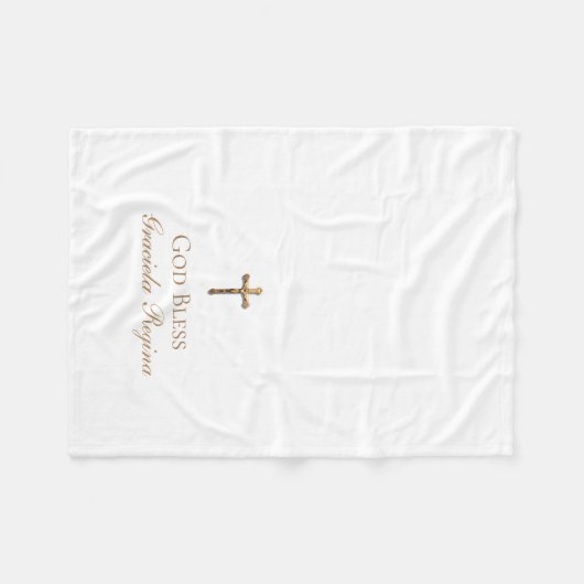 Baptisme Cross Gold Crucifix Fleece Deken (Voorkant (Horizontaal))