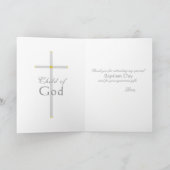 Baptisme Cross Light Blue Insert Foto Hartelijk da Bedankkaart (Binnen)