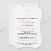 Baptisme Cross-roze Baby Rattle Daughter Kaart (Voorkant)