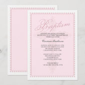 Baptisme Cross-roze uitnodiging (Voorkant / Achterkant)