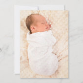 Baptisme Cute Bunny Foto Florals Baby Girl Kaart (Achterkant)