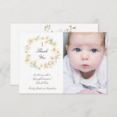 Baptisme daisies bedankt je kaart (Voorkant / Achterkant)