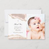 Baptisme dank je iory blush agate kaart (Voorkant)
