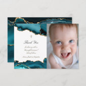 Baptisme dank je turquoise agate uitnodiging (Voorkant / Achterkant)