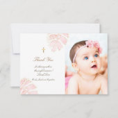 Baptisme dank je waterverf palmbladeren glitter kaart (Voorkant)