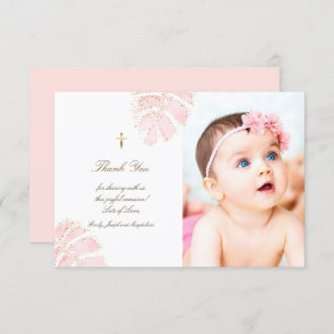 Baptisme dank je waterverf palmbladeren glitter kaart