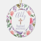 Baptisme Datum Christelijk Paars Floral Ornament (Links)