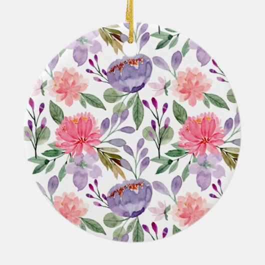 Baptisme Datum Christelijk Paars Floral Ornament (Achterkant)