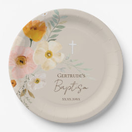 Baptisme delicate bouquet papieren bordje