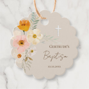 Baptisme delicate bouquet-welzijntags bedankjes labels