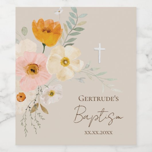 Baptisme delicate bouquet wijn etiket (Enkel label)