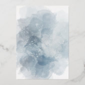 Baptisme dusty blue waterverf goudfolie-uitnodigin folie uitnodiging (Achterkant)