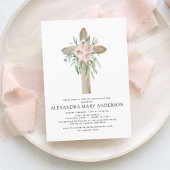 Baptisme Dusty Pink Rose Greenery Eucalyptus Invit Kaart