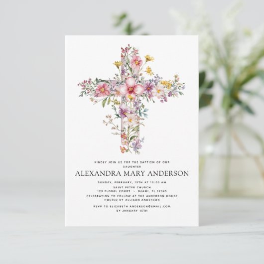 Baptisme Dusty Pink Rose Greenery Eucalyptus Kaart (Staand voorkant)