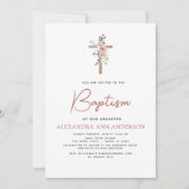 Baptisme Dusty Pink Rose Greenery Eucalyptus Kaart (Voorkant)