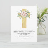 Baptisme Dusty Pink Rose Greenery Eucalyptus Kaart (Staand voorkant)