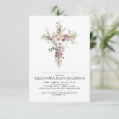 Baptisme Dusty Pink Rose Greenery Eucalyptus Kaart (Staand voorkant)