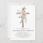 Baptisme Dusty Pink Rose Greenery Eucalyptus Kaart (Voorkant)