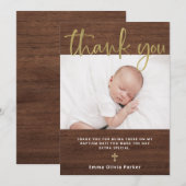 Baptisme | Eenvoudig superieure look en goud met f Bedankkaart (Voorkant / Achterkant)