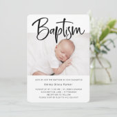 Baptisme | Eenvoudige minimale foto van zwart-wit  Kaart (Staand voorkant)