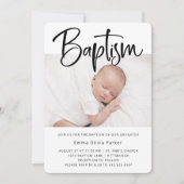 Baptisme | Eenvoudige minimale foto van zwart-wit  Kaart (Voorkant)