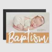 Baptisme | Eenvoudige, moderne aangepaste foto Magnetische Uitnodiging (Voorkant / Achterkant)