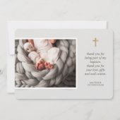 Baptisme | Eenvoudige moderne foto Bedankkaart (Achterkant)
