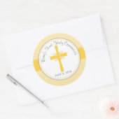 Baptisme / Eerste Communie Dank je wel netjes geel Ronde Sticker (Envelop)
