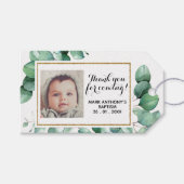 Baptisme Elegant Eucalyptus Greenery DANK U Cadeaulabel (Voorkant (Horizontaal))
