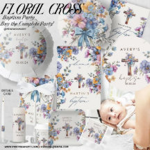 Baptisme elegant modern blauw waterverf kruis