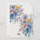 Baptisme elegant modern blauw waterverf kruis kaart (Achterkant)