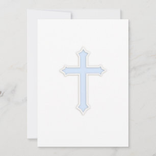 Baptisme "Embossed" Cross Blue Kaart