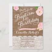 Baptisme en Birthday-uitnodiging voor een meisje Kaart (Voorkant)