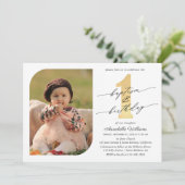 Baptisme en eerste geboorte fotouitnodiging kaart (Staand voorkant)