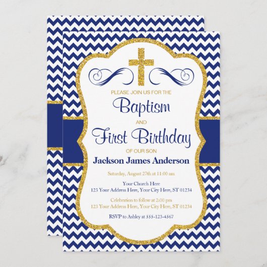 Baptisme en eerste uitnodiging ter gelegenheid van (Voorkant / Achterkant)