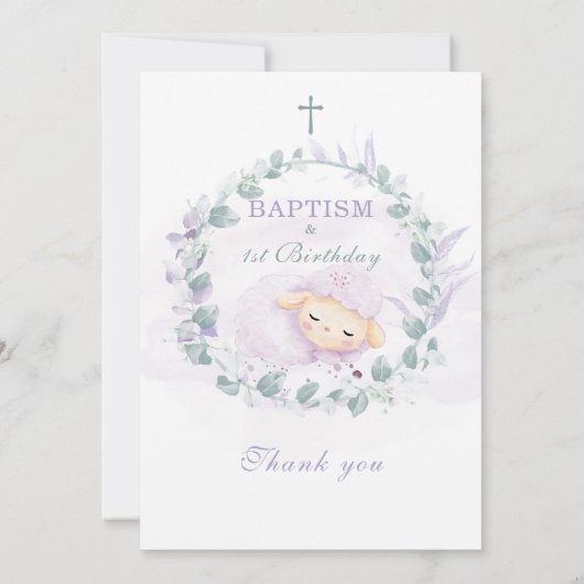 Baptisme en eerste uitnodiging voor de geboorte va (Achterkant)