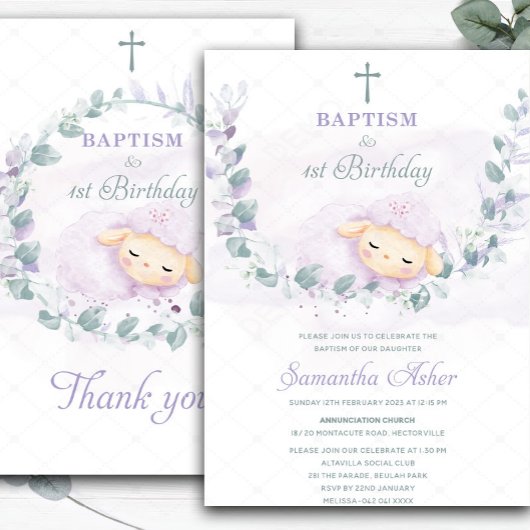 Baptisme en eerste uitnodiging voor de geboorte va