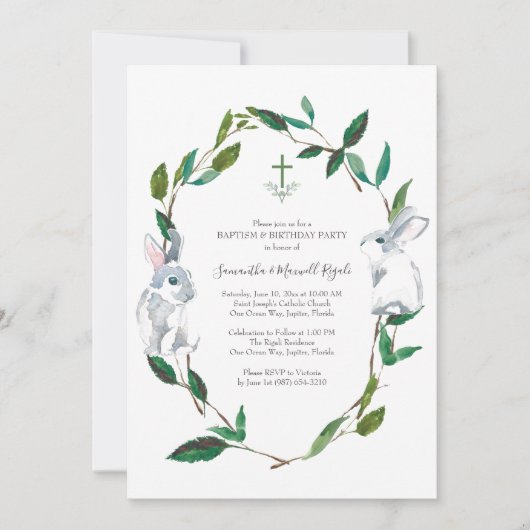 Baptisme en uitnodiging van de Birthday Party (Voorkant)