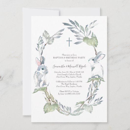 Baptisme en uitnodiging van de Birthday Party (Voorkant)