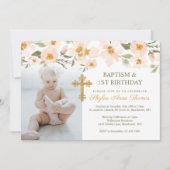 Baptisme en Waterverf van 1 oktober Florals Foto Kaart (Voorkant)