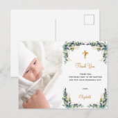Baptisme eucalyptus aangepaste foto bedankt briefkaart (Voorkant / Achterkant)