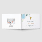 Baptisme eucalyptus blue florale foto gastenboek (Volledig)