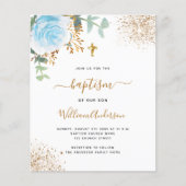 Baptisme Eucalyptus blue gold floral boy (Voorkant)