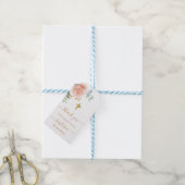 Baptisme eucalyptus blush roze meisje bedankt cadeaulabel (Met Touw)