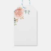 Baptisme eucalyptus blush roze meisje bedankt cadeaulabel (Achterkant)